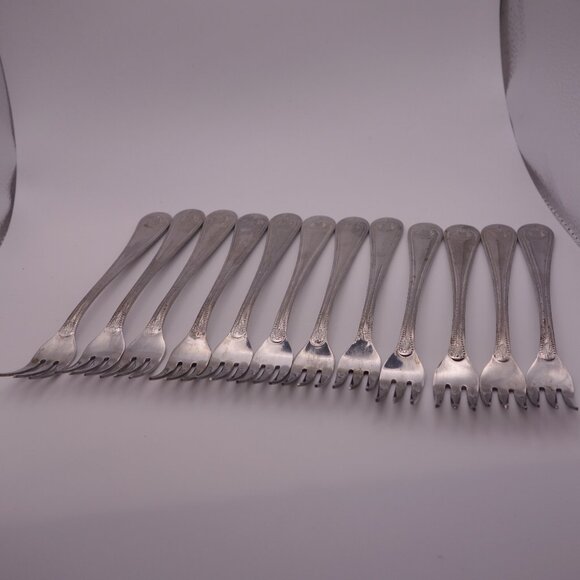 Set of Twelve(12) Stainless Steel Japan Cocktail Forks - Picture 2 of 13